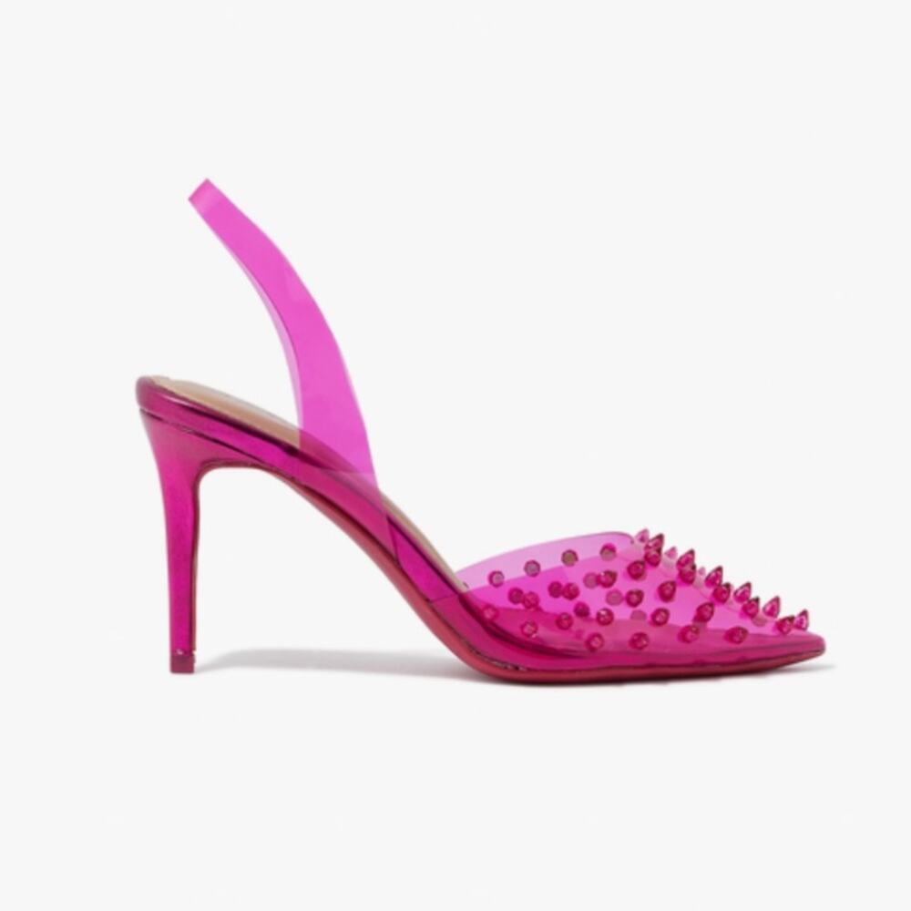 Kurt Geiger Pink Spike Studded Slingback Heels